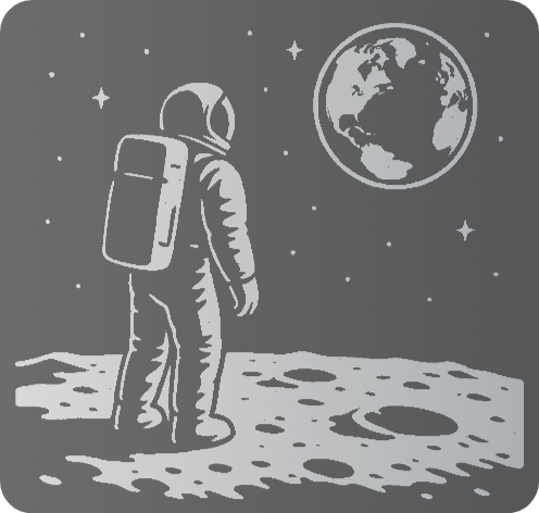 Spaceman Contemplating Earth - Created by Jeff McWhinney